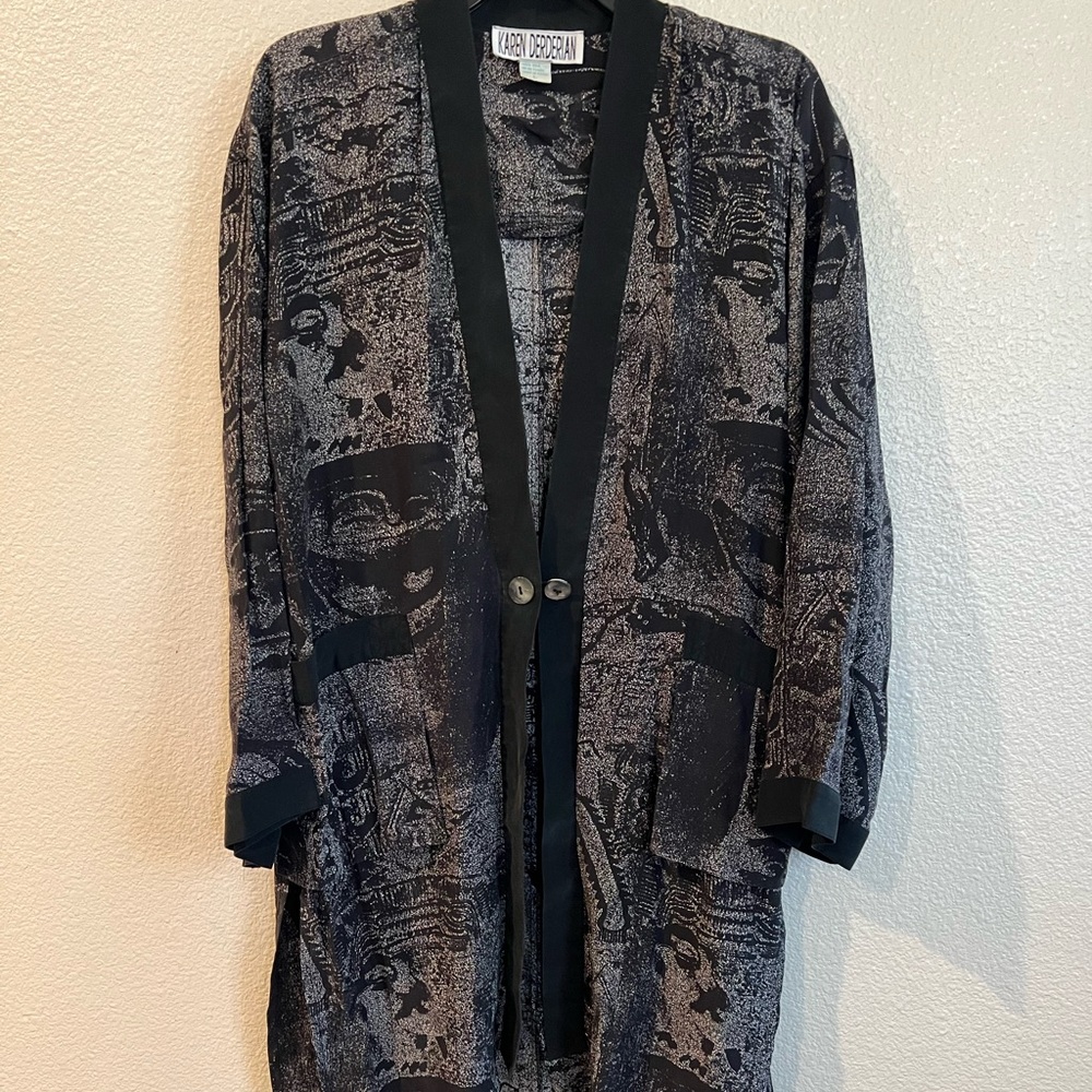Vintage silk karen derderian light weight jacket‎